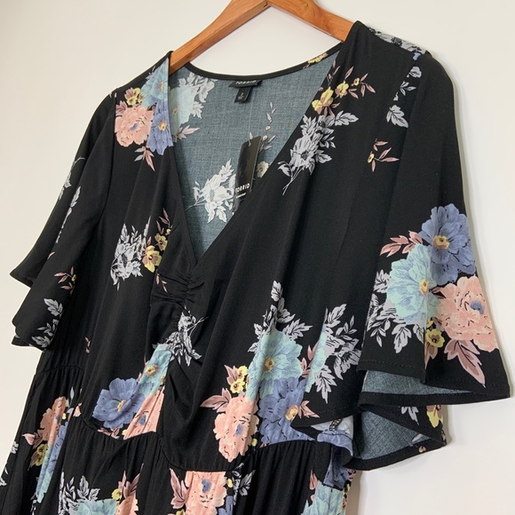 NWT Torrid Black Floral Flutter Midi Dress Size 2X - Picture 6 of 12